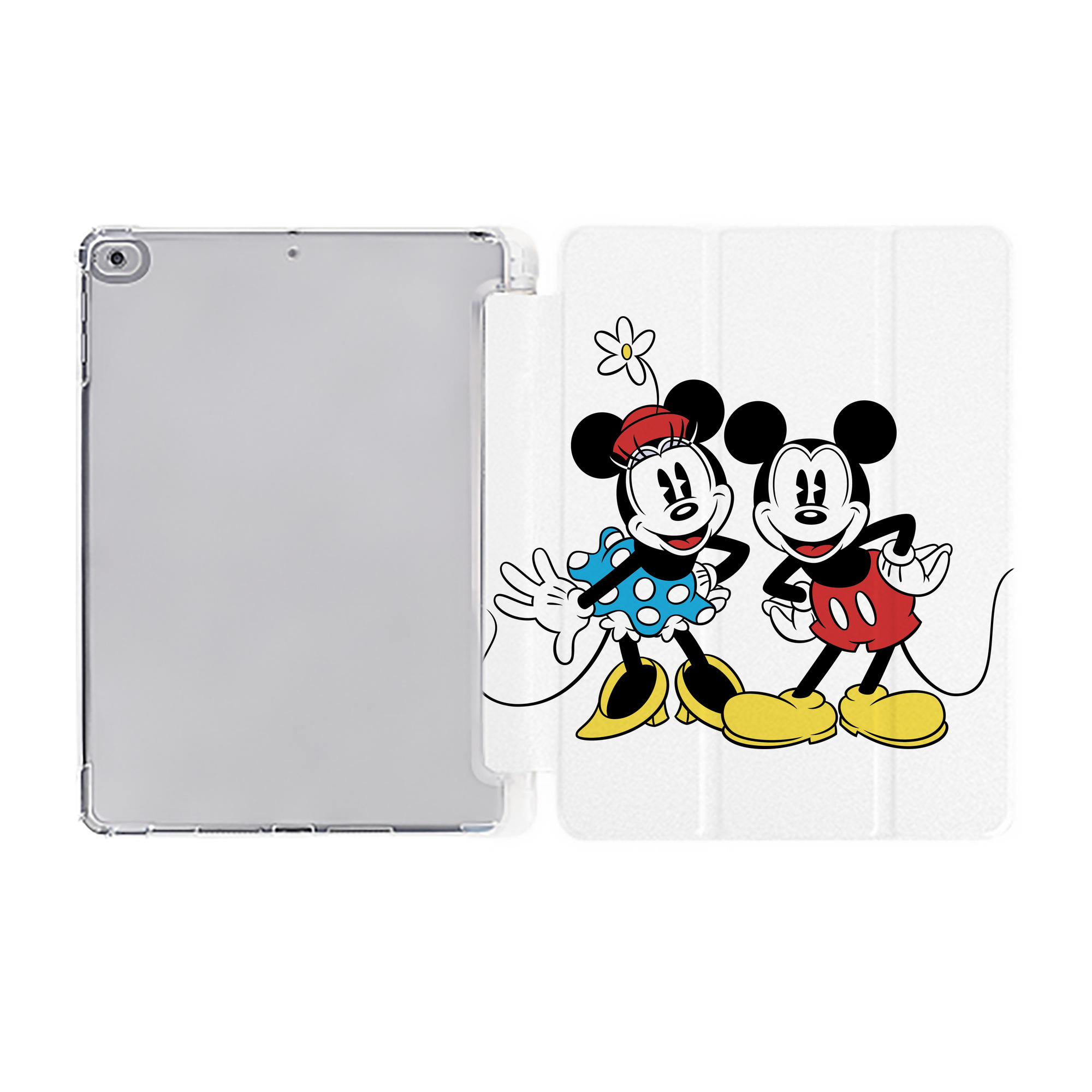 （画像用） ミッキーマウス Mickey Mouse IPad ケース ペン収納付き 三つ折りスタンド PUレザー×シリコン 対応機種9.5/10.5/10.9インチ